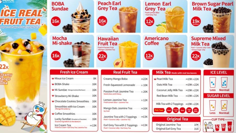 Menu dan Harga Mixue